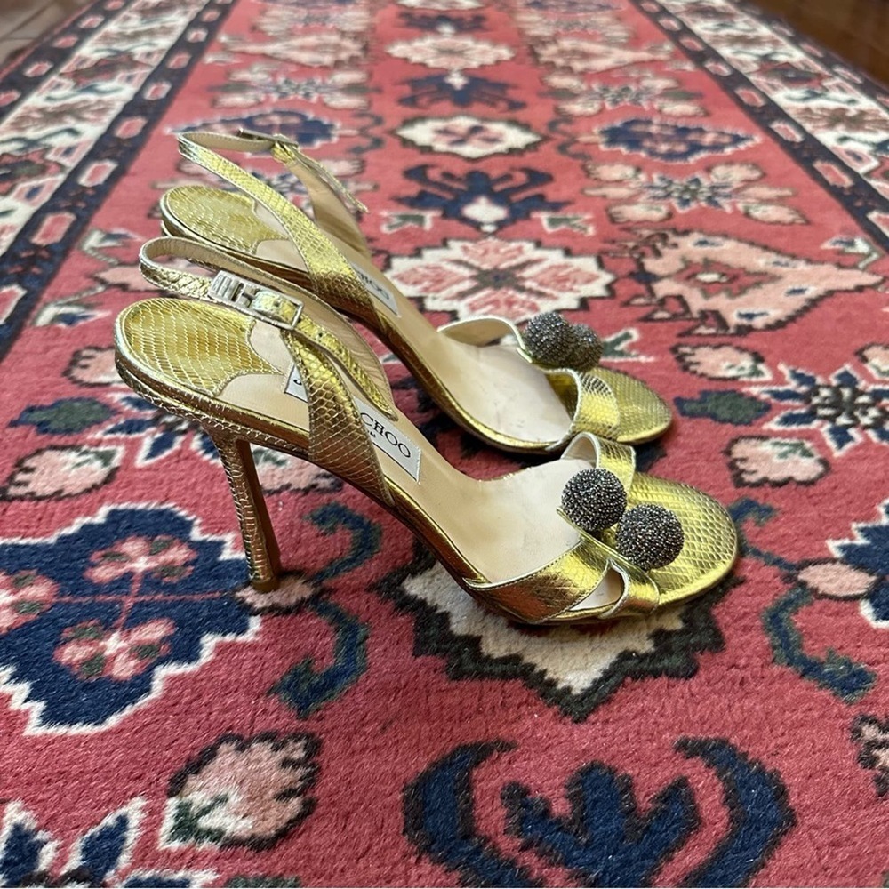 Jimmy Choo Gold Strappy Heels